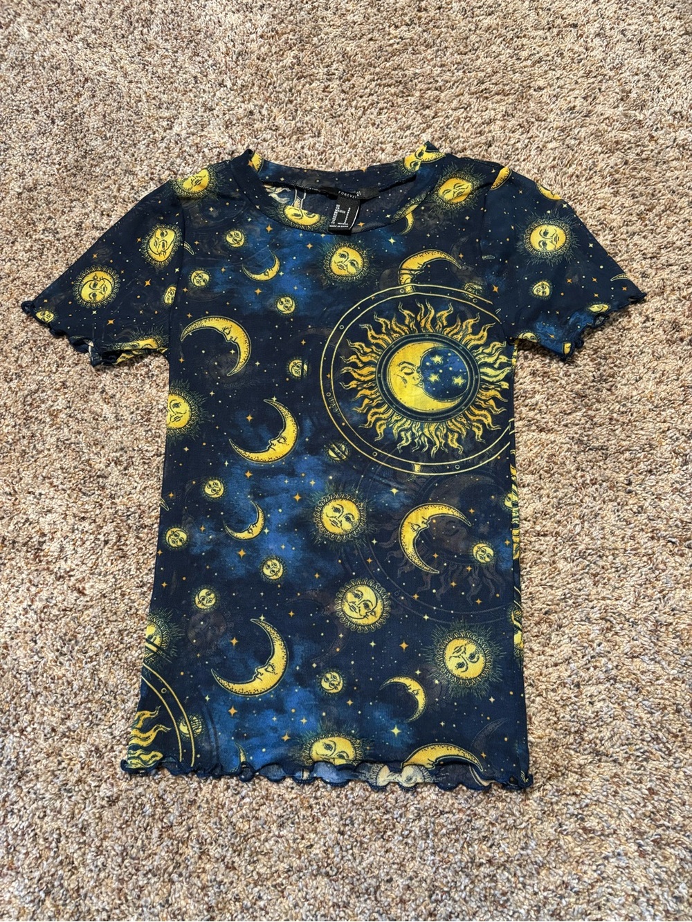 315. Forever 21 Celestial Mesh Tee - Size S
